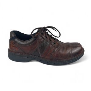 Y2K Brown Leather Oxfords Bicycle Toe Shoes Sz10.5 M Comfort Preppy Minimalist